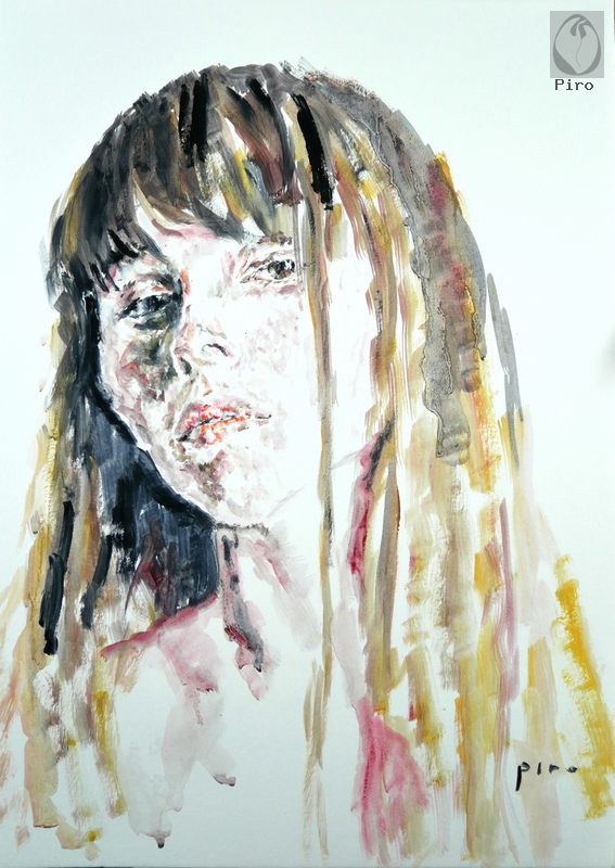 oil on paper - olio su carta di Piro